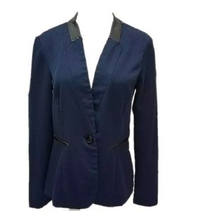 Stoosh* Faux Leather Accent Blazer